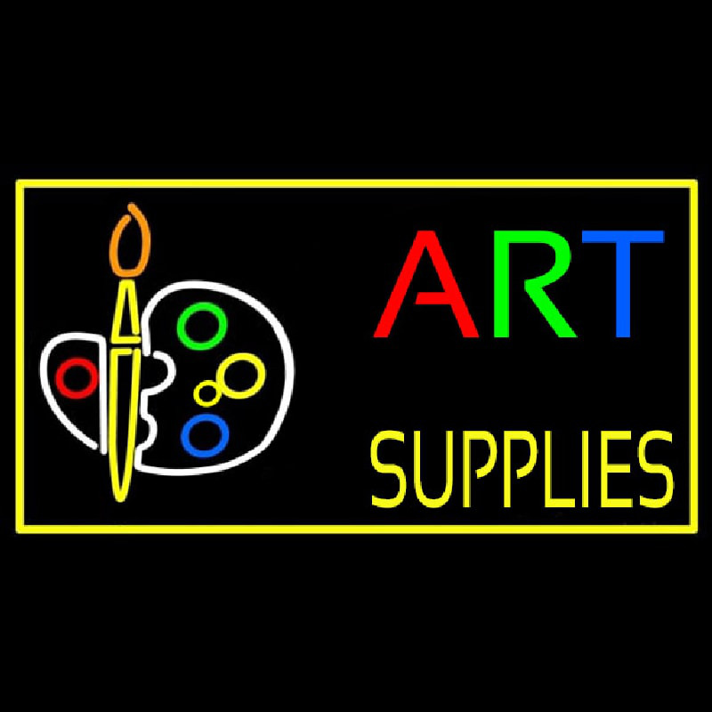 Muti Color Art Supplies With Palate Neon Skilt