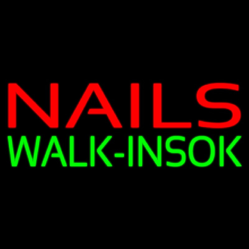 Nails Walkins Ok Neon Skilt