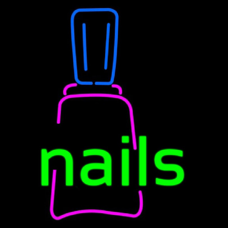 Nails With Nail Logo Neon Skilt