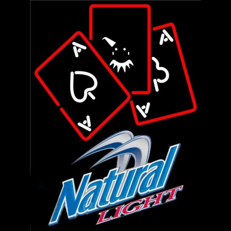 Natural Light Ace And Poker Beer Sign Neon Skilt