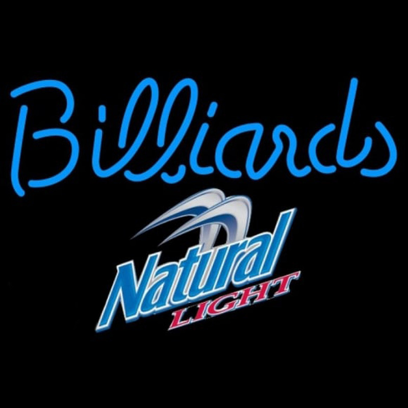 Natural Light Billiards Te t Pool Beer Sign Neon Skilt
