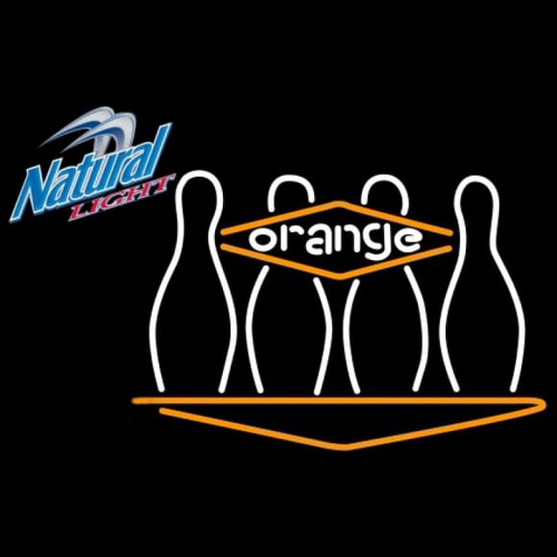 Natural Light Bowling Orange Beer Sign Neon Skilt