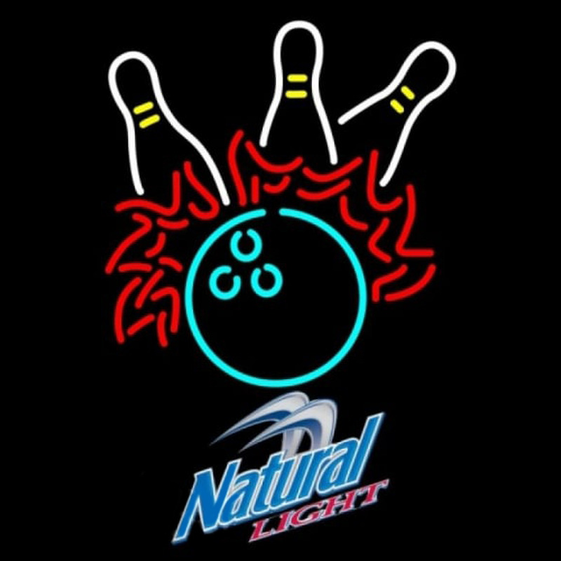 Natural Light Bowling Pool Beer Sign Neon Skilt