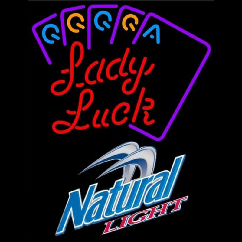 Natural Light Lady Luck Series Beer Sign Neon Skilt