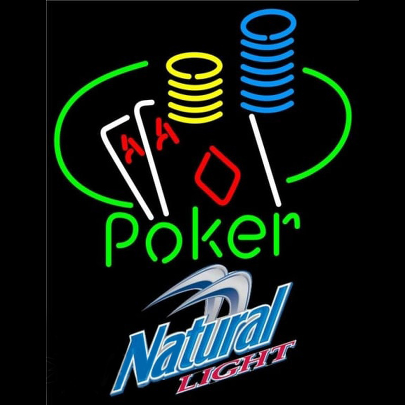 Natural Light Poker Ace Coin Table Beer Sign Neon Skilt
