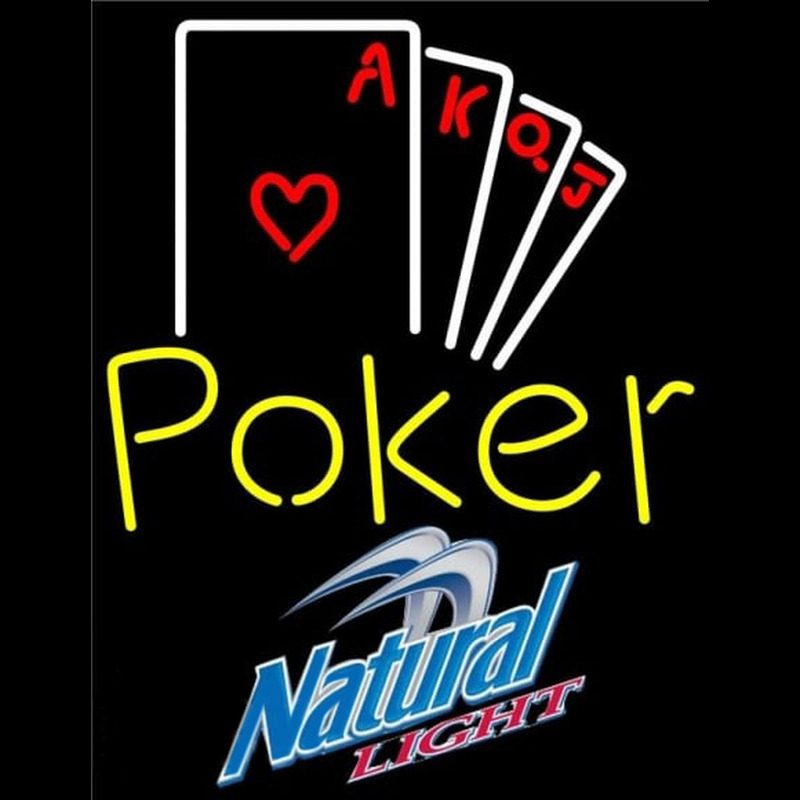 Natural Light Poker Ace Series Beer Sign Neon Skilt