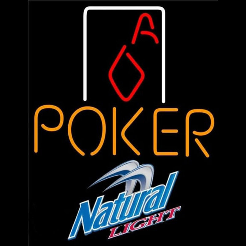 Natural Light Poker Squver Ace Beer Sign Neon Skilt