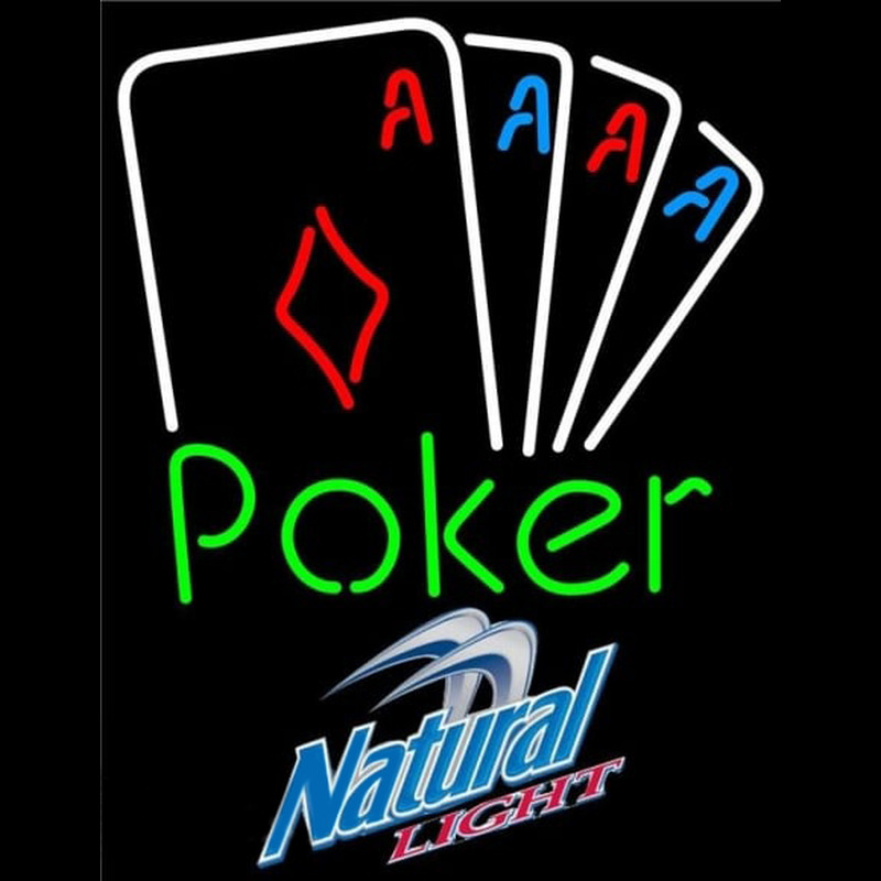 Natural Light Poker Tournament Beer Sign Neon Skilt