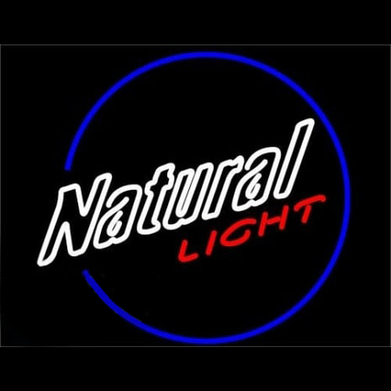 Natural Light Round Neon Skilt