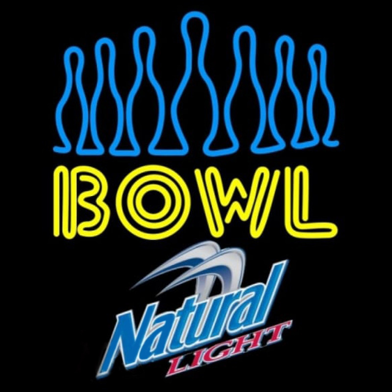 Natural Light Ten Pin Bowling Beer Sign Neon Skilt