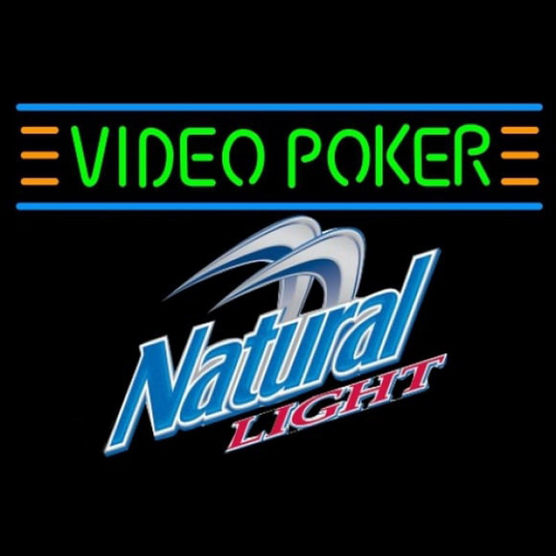 Natural Light Video Poker Beer Sign Neon Skilt