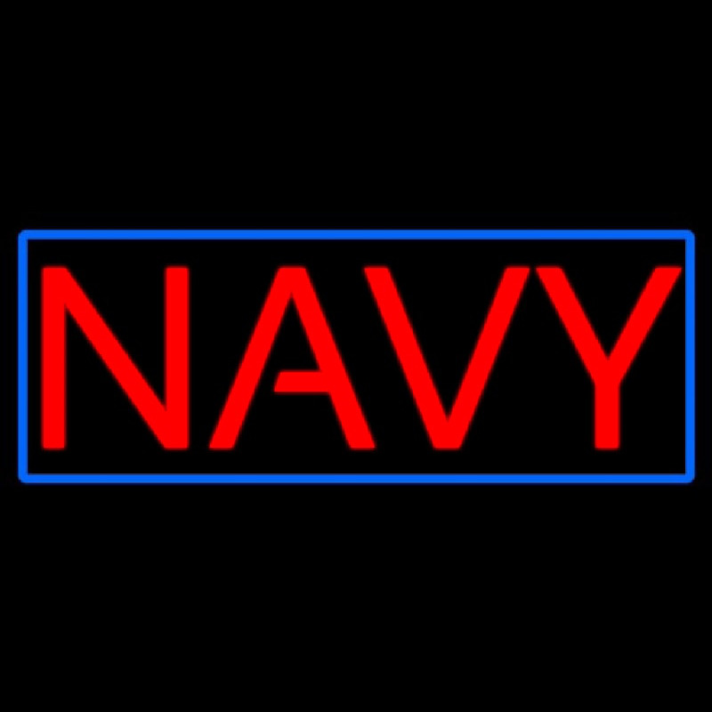Navy Block Neon Skilt