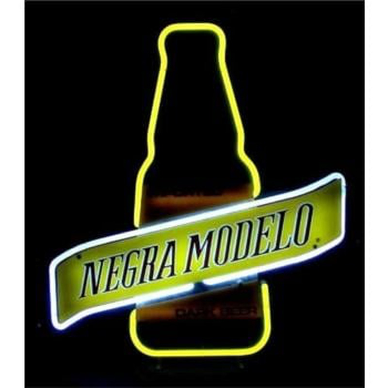 Negra Modelo Dark Beer Bottle Neon Skilt