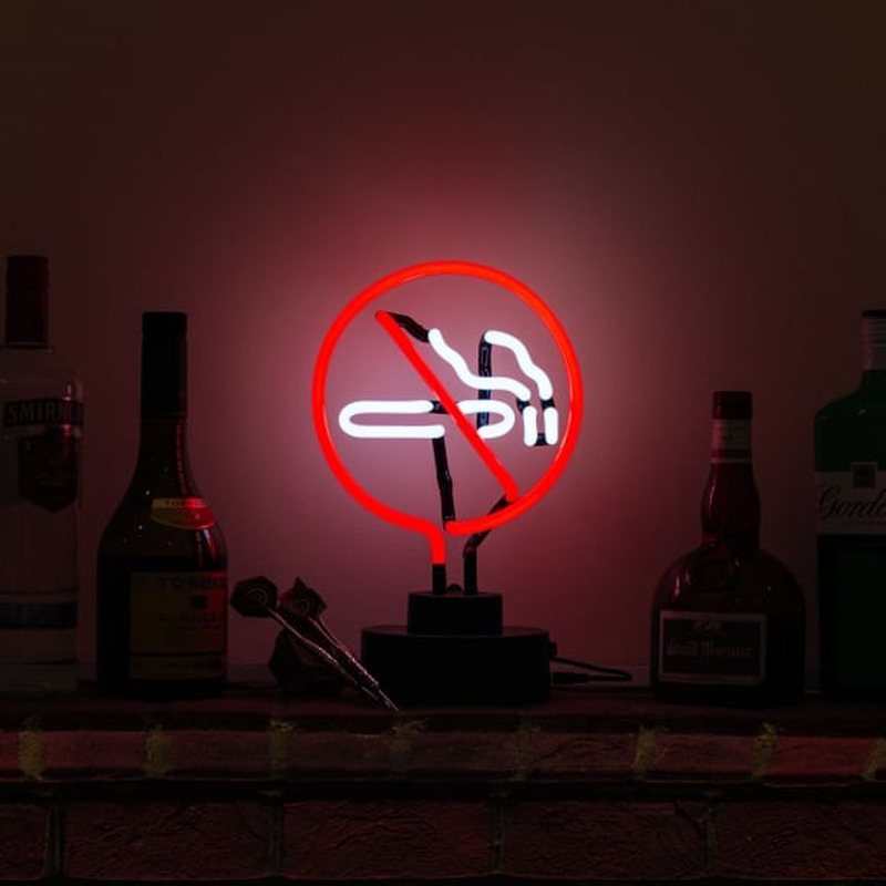 No Smoking Desktop Neon Skilt