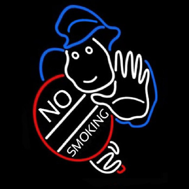 No Smoking With Man Neon Skilt