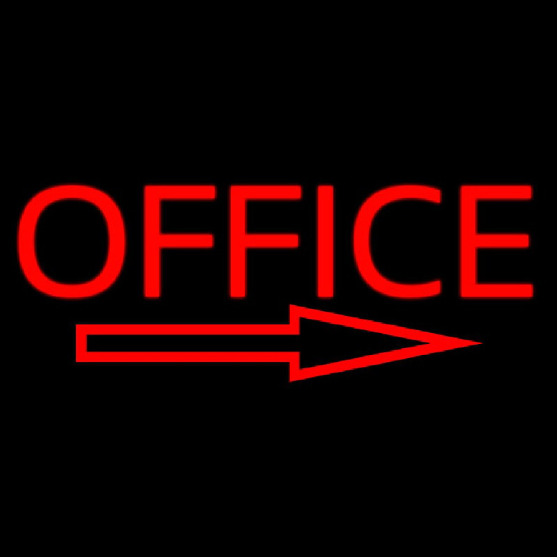 Office With Arrow Neon Skilt