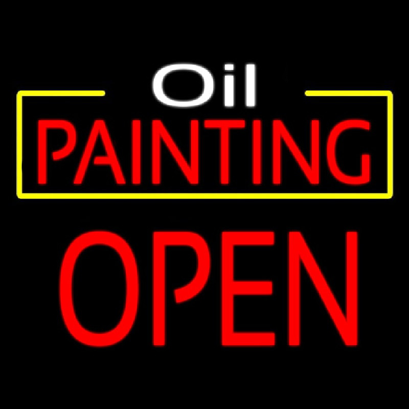 Oil Painting Block Open Neon Skilt