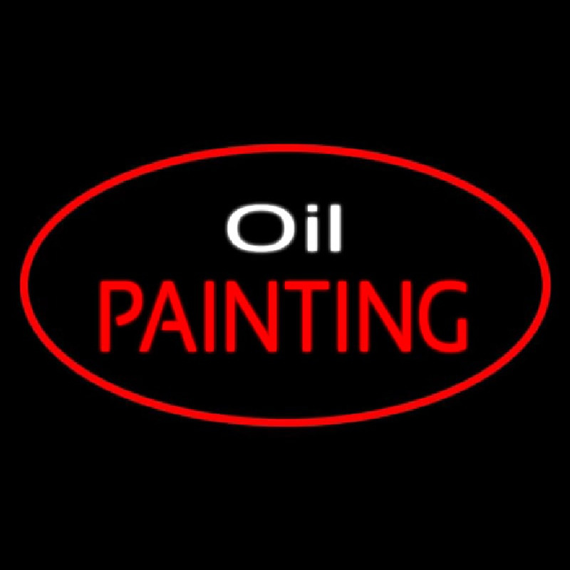 Oil Painting Red Oval Neon Skilt
