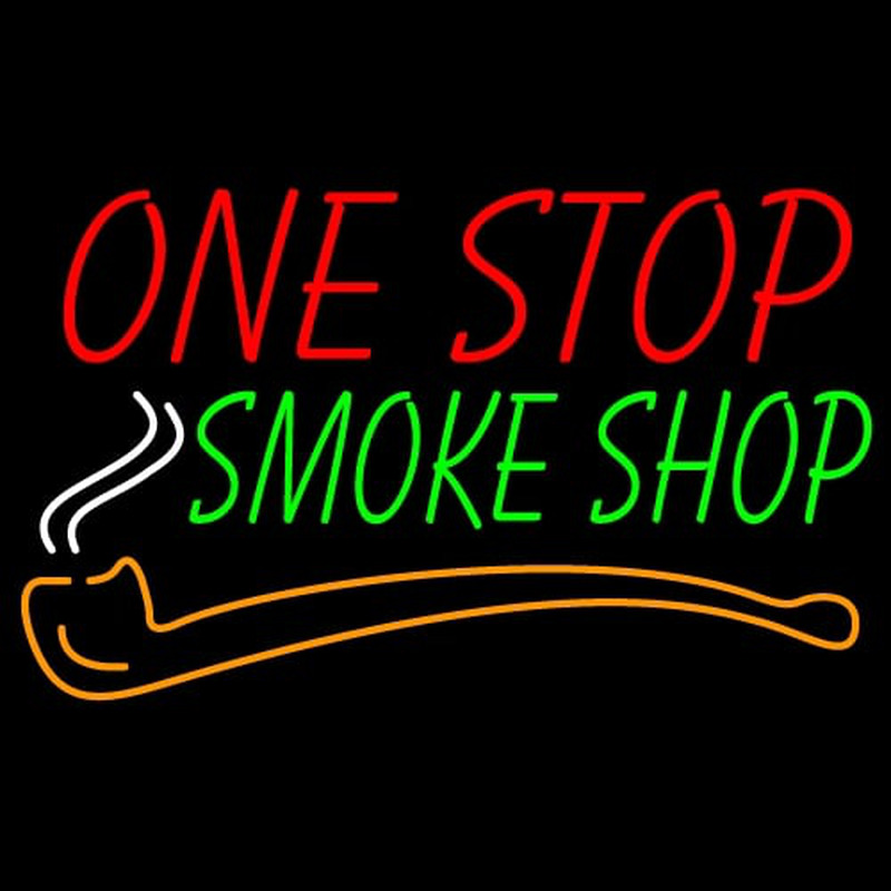 One Stop Smoke Shop Neon Skilt