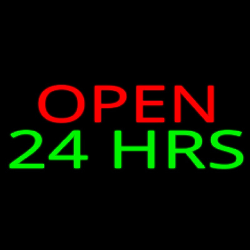 Open 24 Hrs Neon Skilt