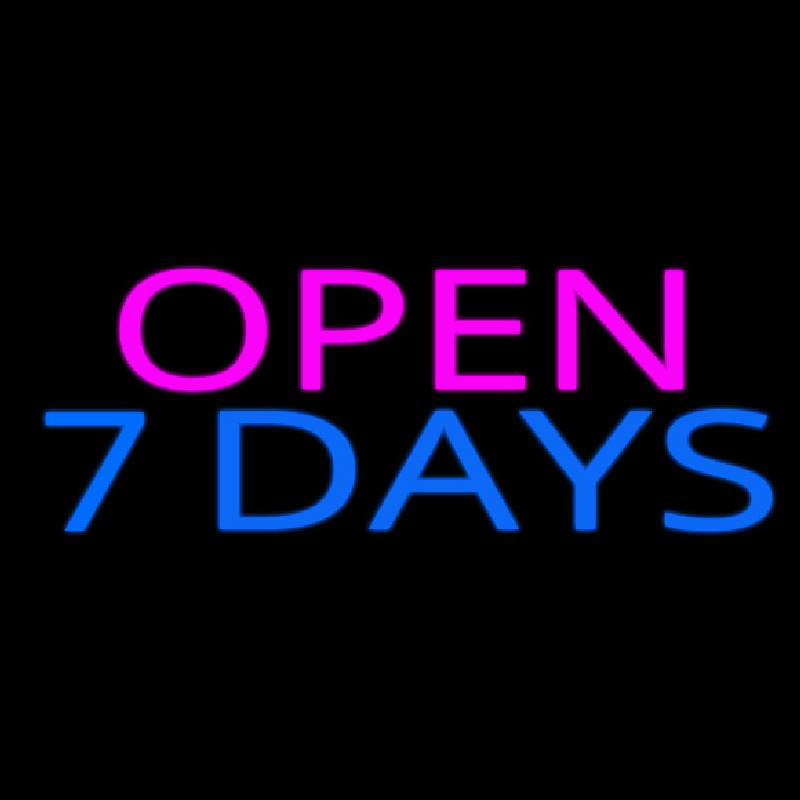 Open 7 Days Neon Skilt