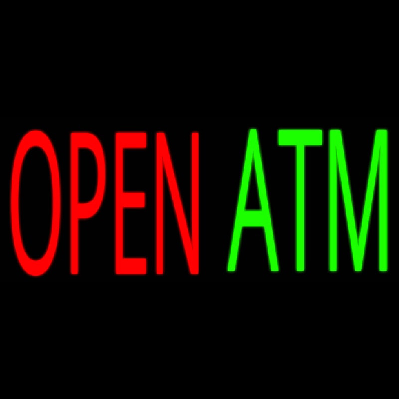 Open Atm 2 Neon Skilt