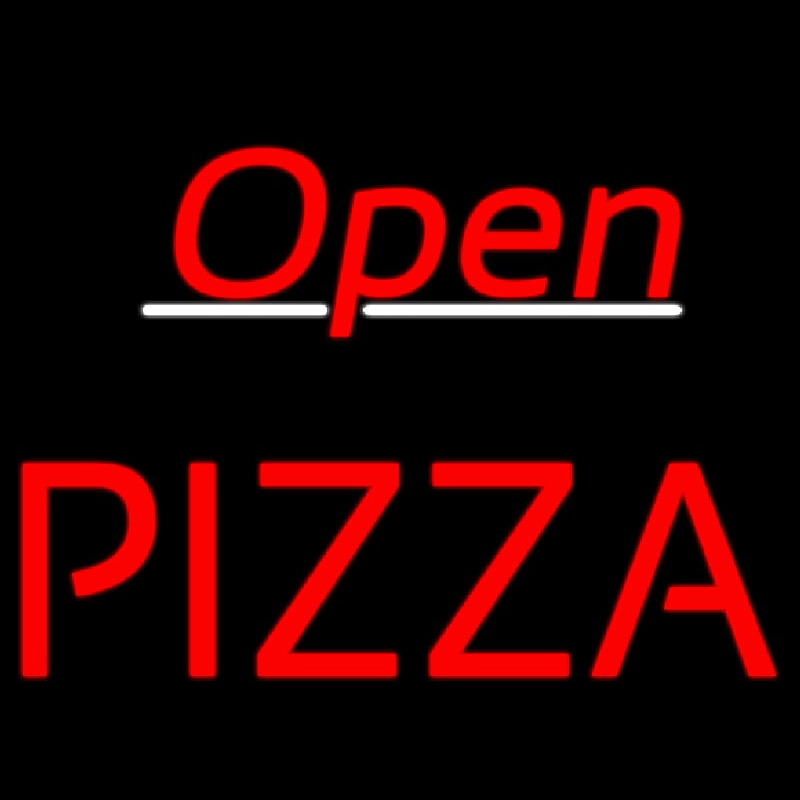 Open Block Pizza Neon Skilt