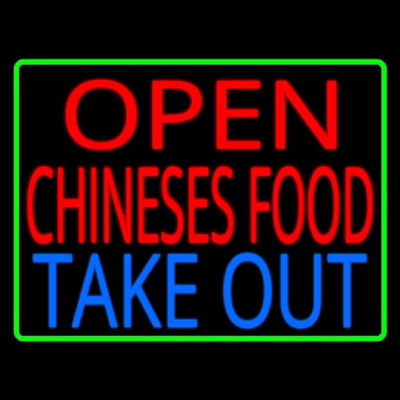 Open Chinese Food Take Out Neon Skilt