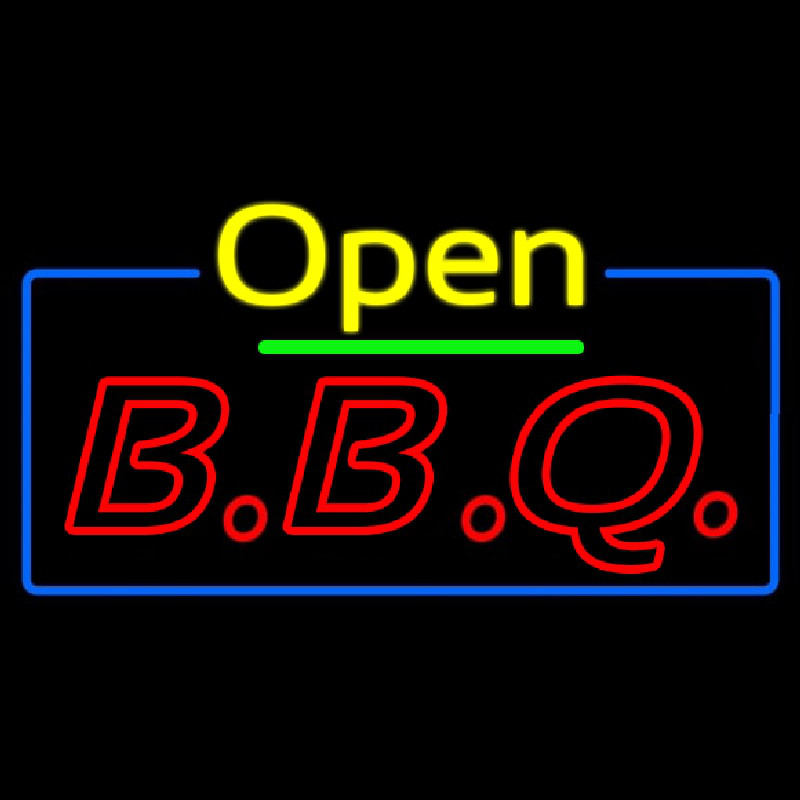 Open Double Stroke Bbq Neon Skilt