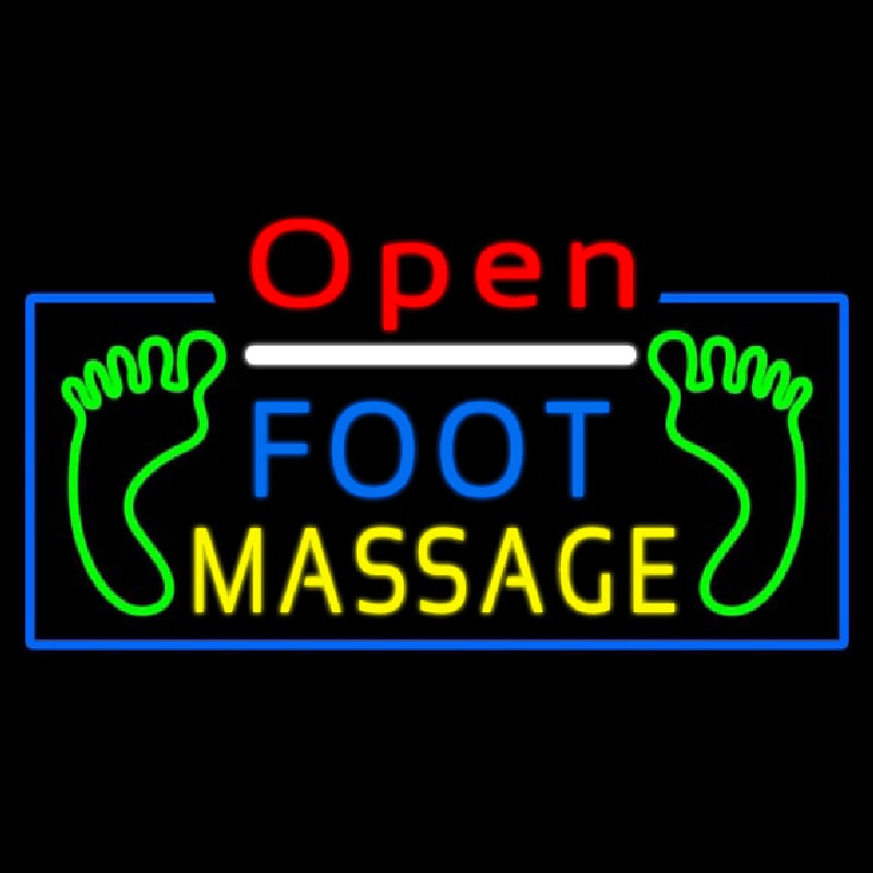 Open Foot Massage Neon Skilt