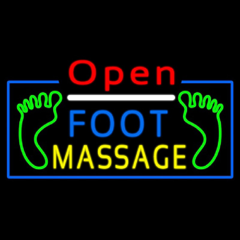 Open Foot Massage Neon Skilt
