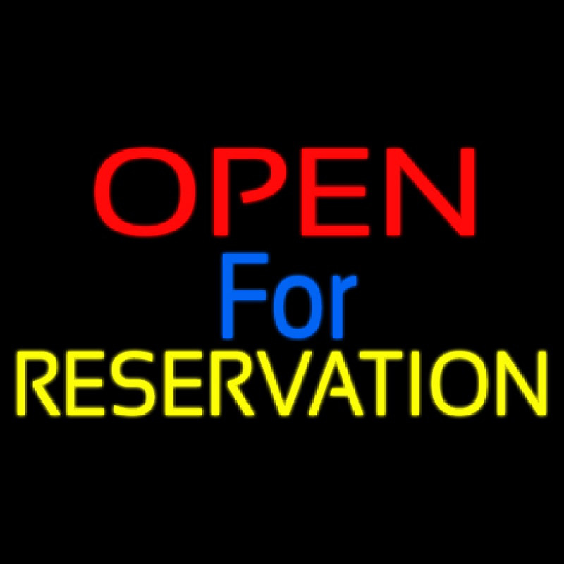 Open For Reservation 1 Neon Skilt