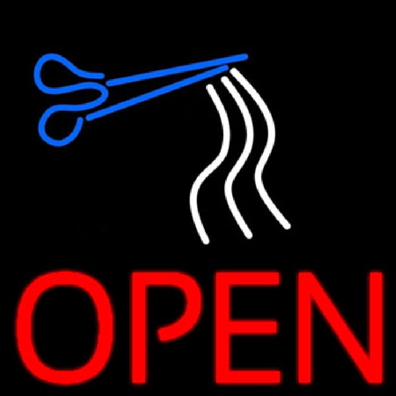 Open Haircut Neon Skilt