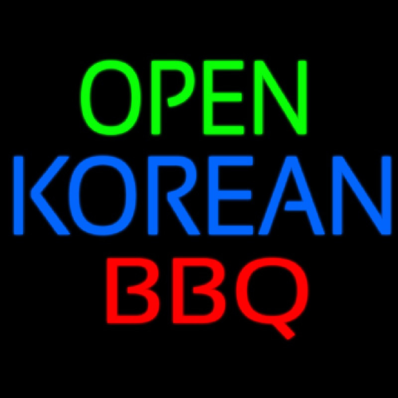 Open Korean Bbq Neon Skilt
