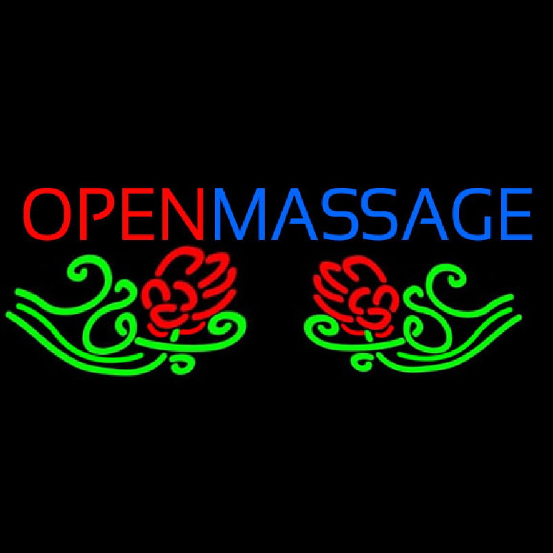 Open Massage Neon Skilt