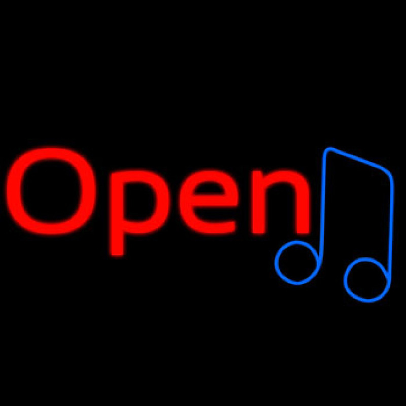 Open Music Neon Skilt