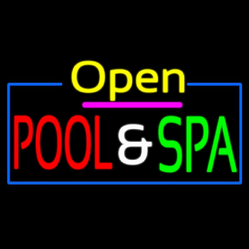 Open Pool And Spa Neon Skilt