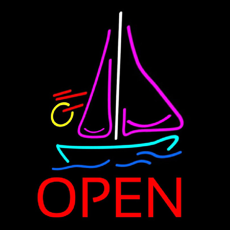 Open Sailboat Neon Skilt