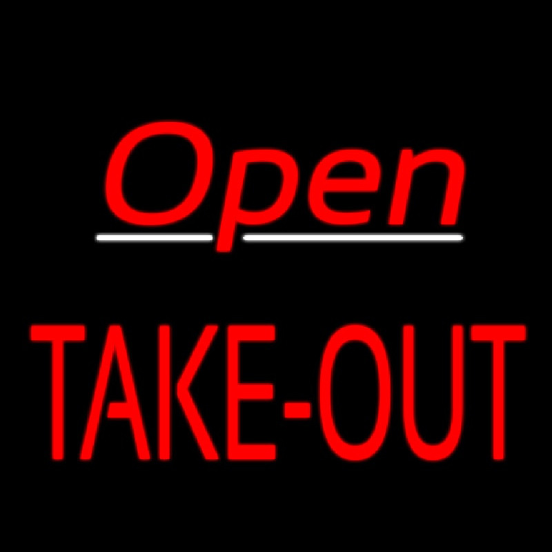 Open Take Out Neon Skilt