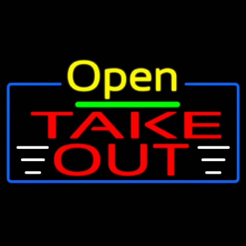 Open Take Out Neon Skilt