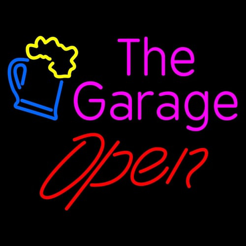 Open The Garage Neon Skilt