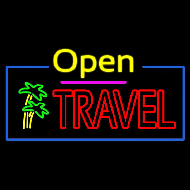 Open Travel Neon Skilt