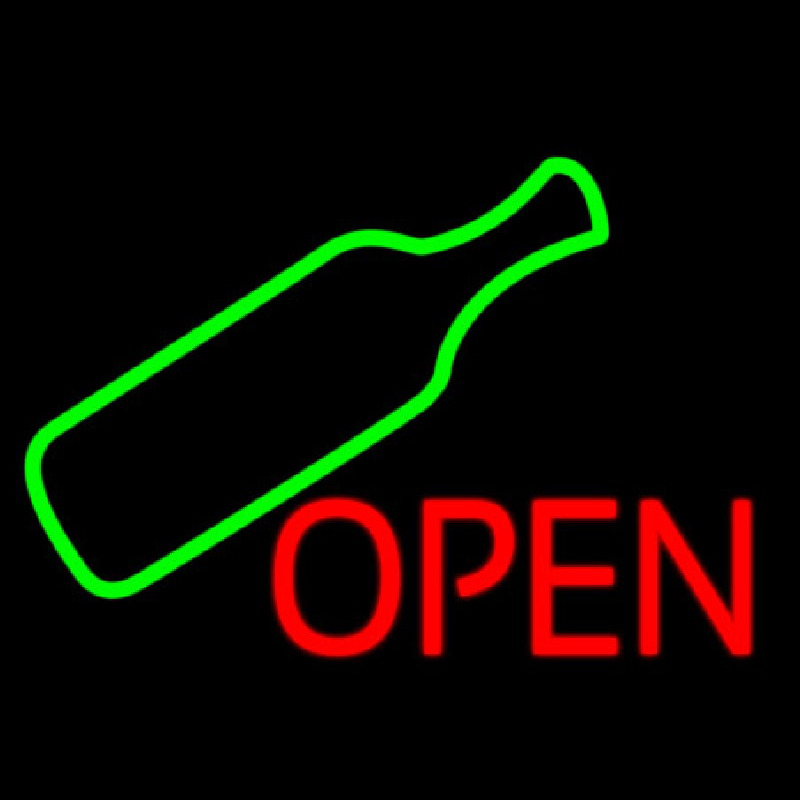 Open Wine Glass Neon Skilt