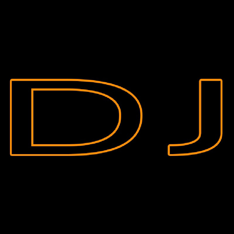 Orange Dj Double Stroke Neon Skilt