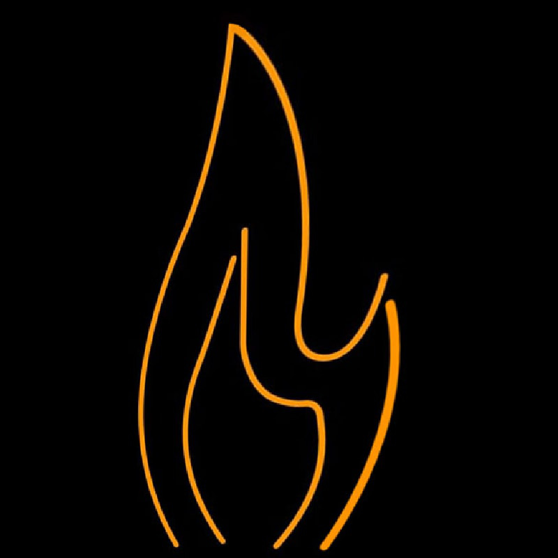 Orange Flame Logo Neon Skilt