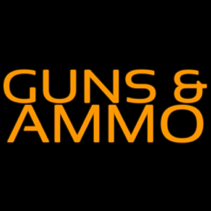 Orange Guns And Ammo Neon Skilt