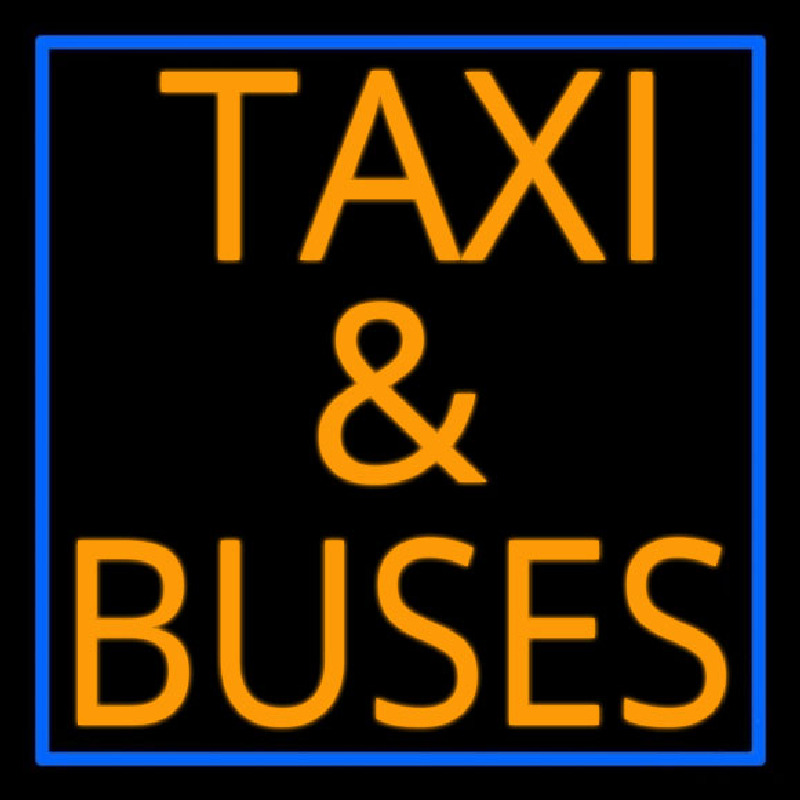 Orange Ta i And Buses With Border Neon Skilt