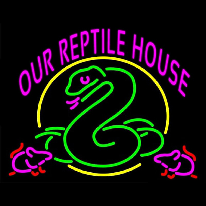 Our Reptile House Neon Skilt