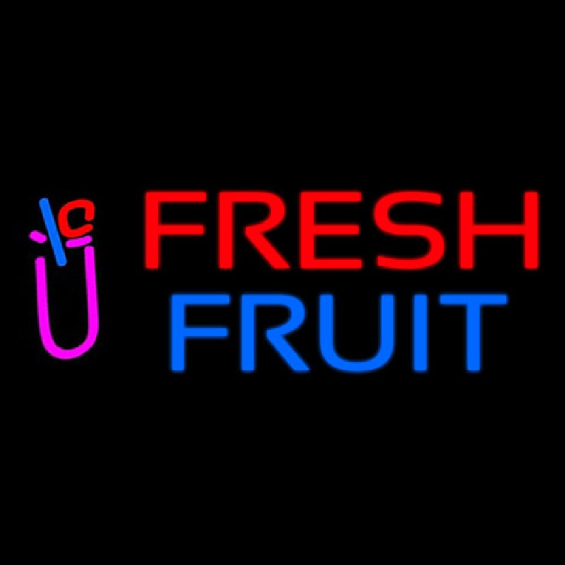 Oval Fresh Fruit Smoothies Neon Skilt