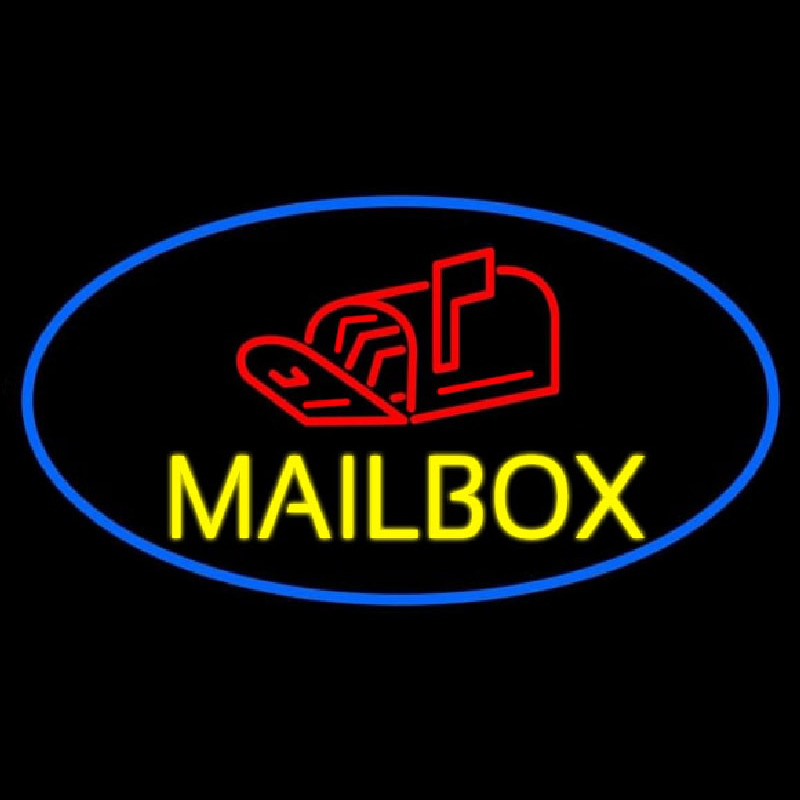 Oval Mailbo  With Logo Neon Skilt